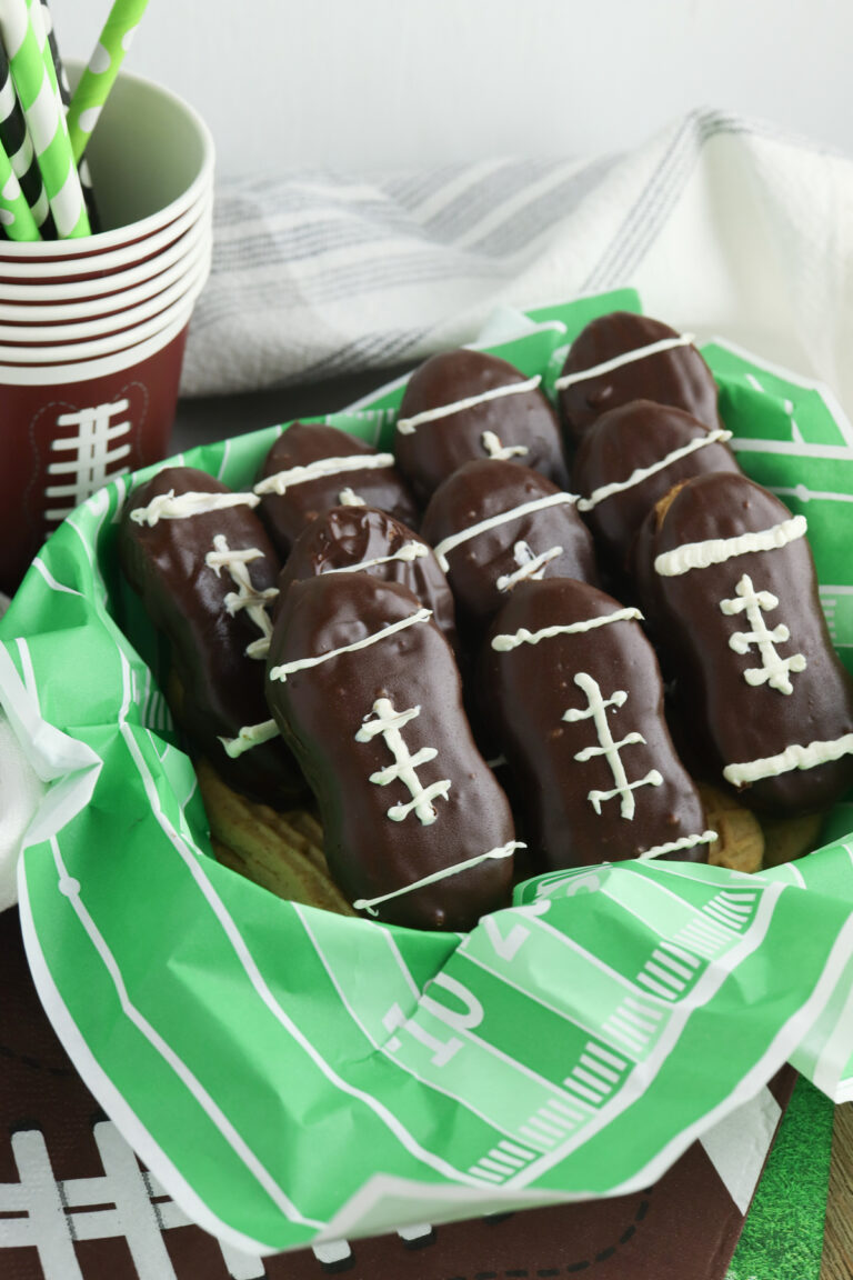 chocolate covered nutter butter football cookies