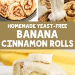 homemade yeast-free banana cinnamon rolls