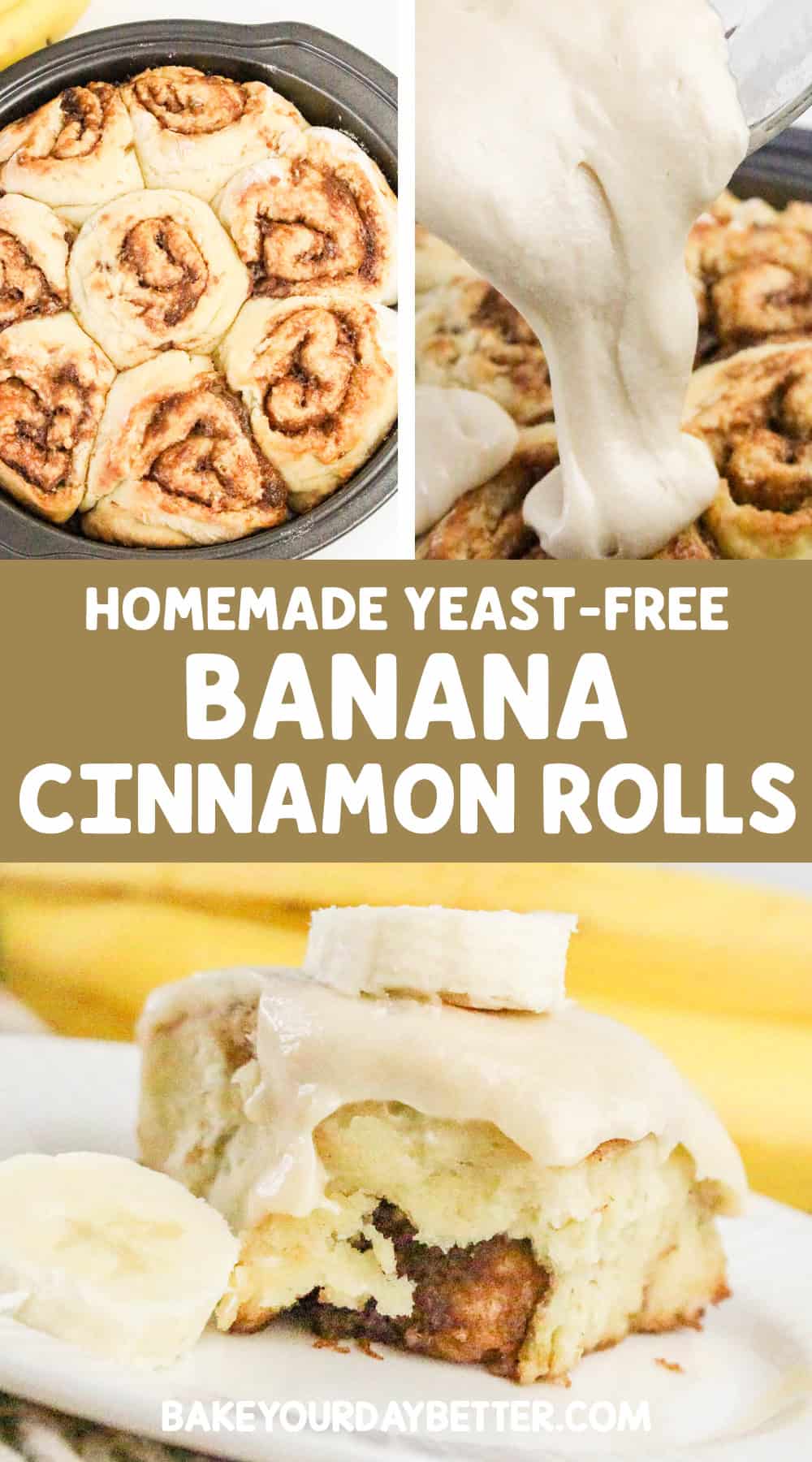 homemade yeast-free banana cinnamon rolls