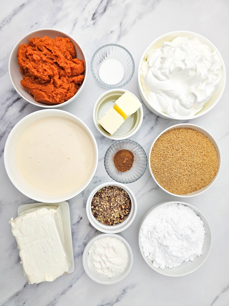 overhead shot of pumpkin lush ingredients