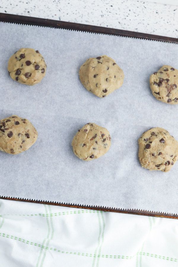 place the cookies on a baking sheet