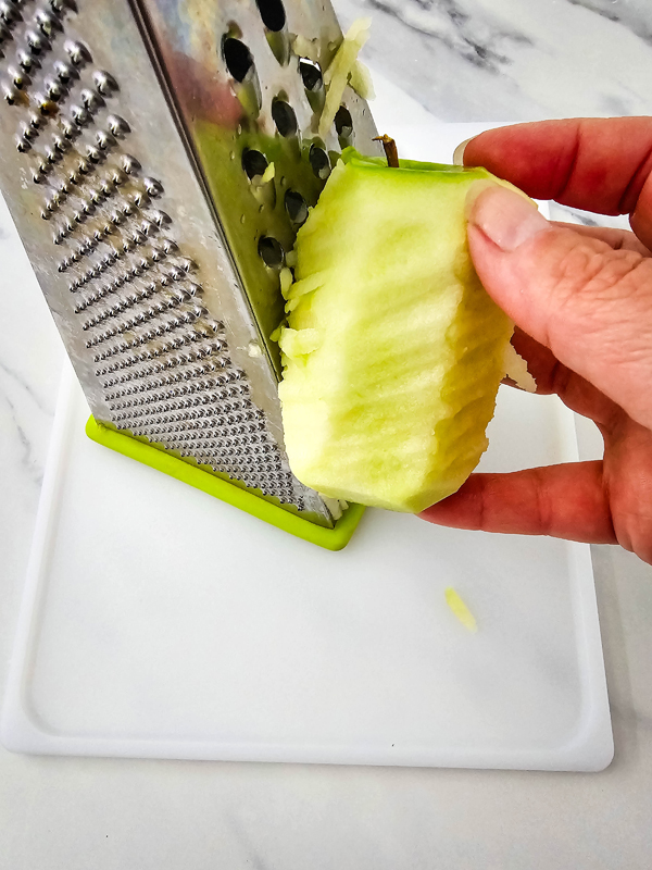 peel and shred the apple