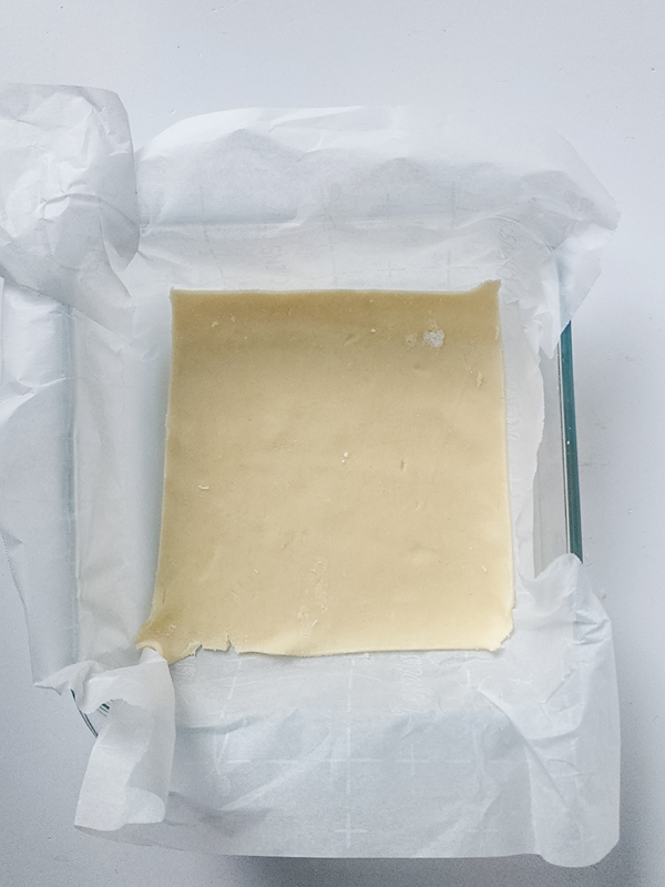 pie crust in parchment lined pan