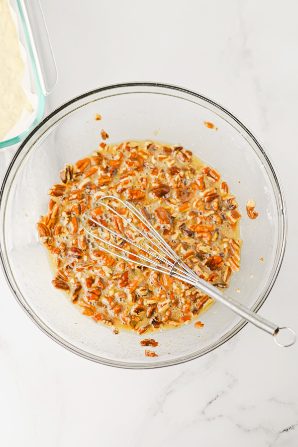 mix together the pecan pie ingredients