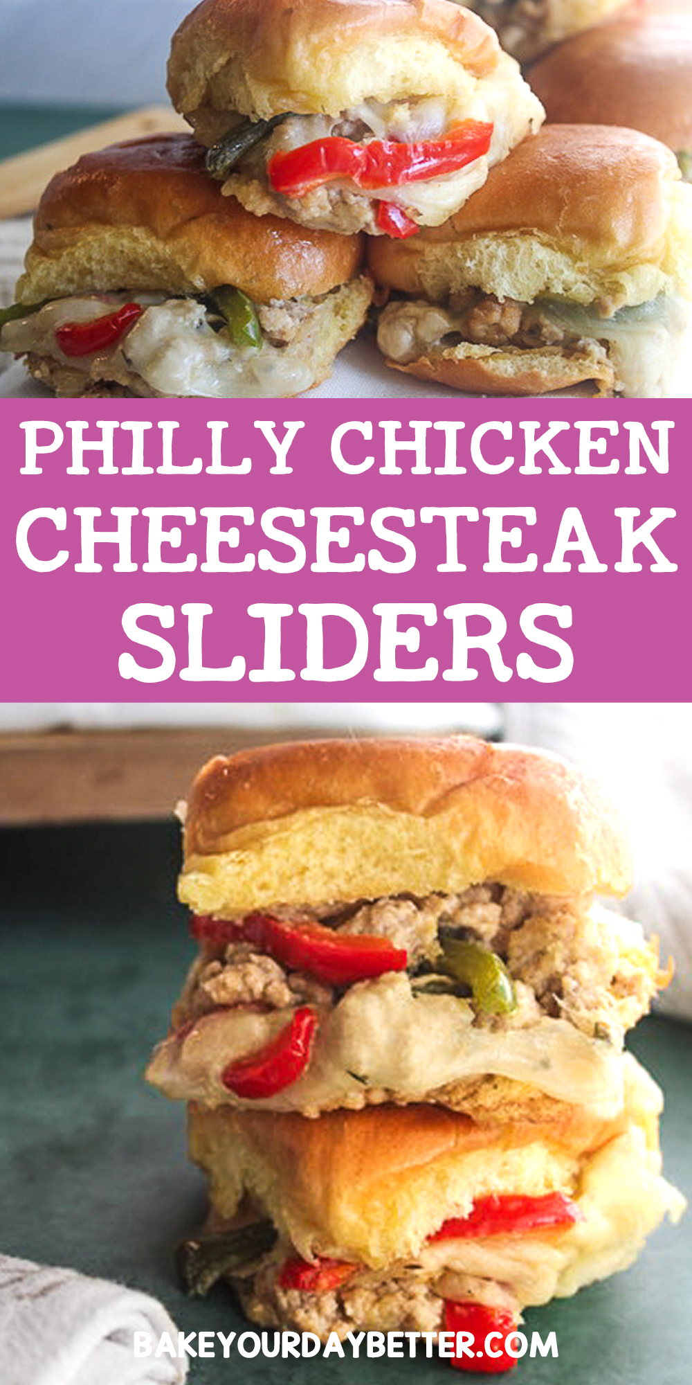 philly chicken cheesesteak sliders