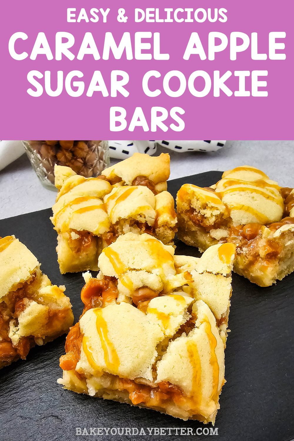 easy and delicious caramel apple sugar cookie bars