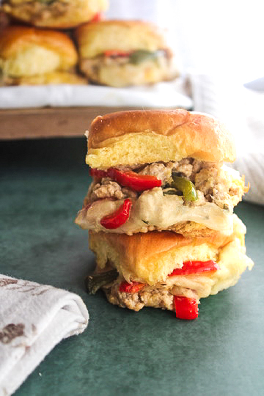 philly chicken cheesesteak sliders