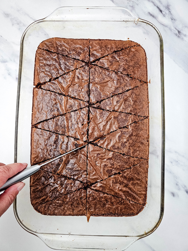 cut brownies into triangle shapes