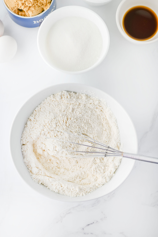 whisk together flour, salt, and baking soda