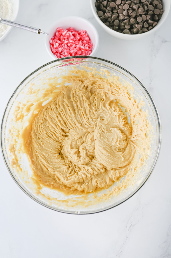 mix together wet and dry ingredients until a dough forms