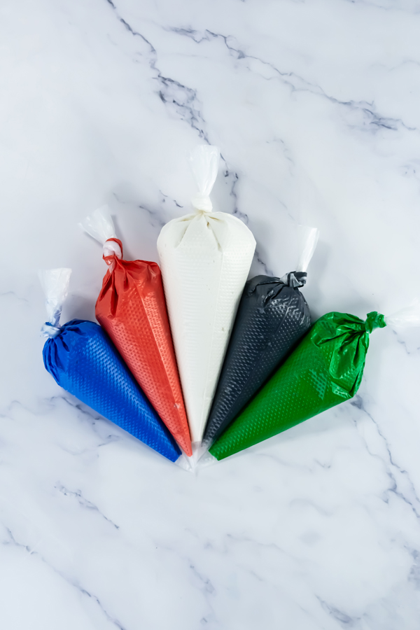transfer the icing to piping bags