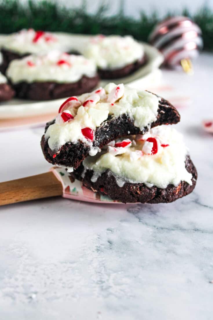 cake mix chocolate peppermint bark cookies 1