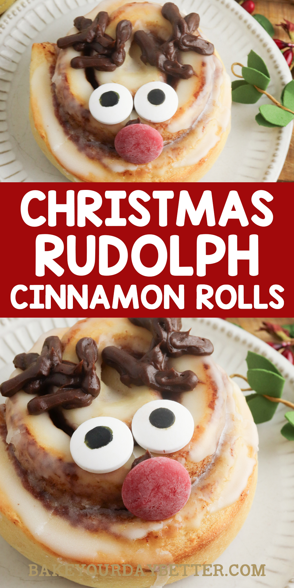 christmas rudolph cinnamon rolls