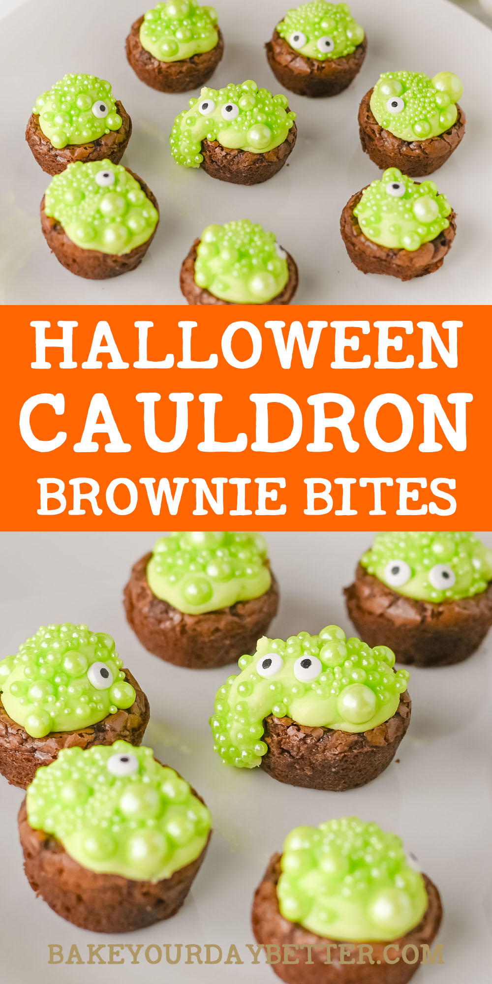 halloween cauldron brownie bites