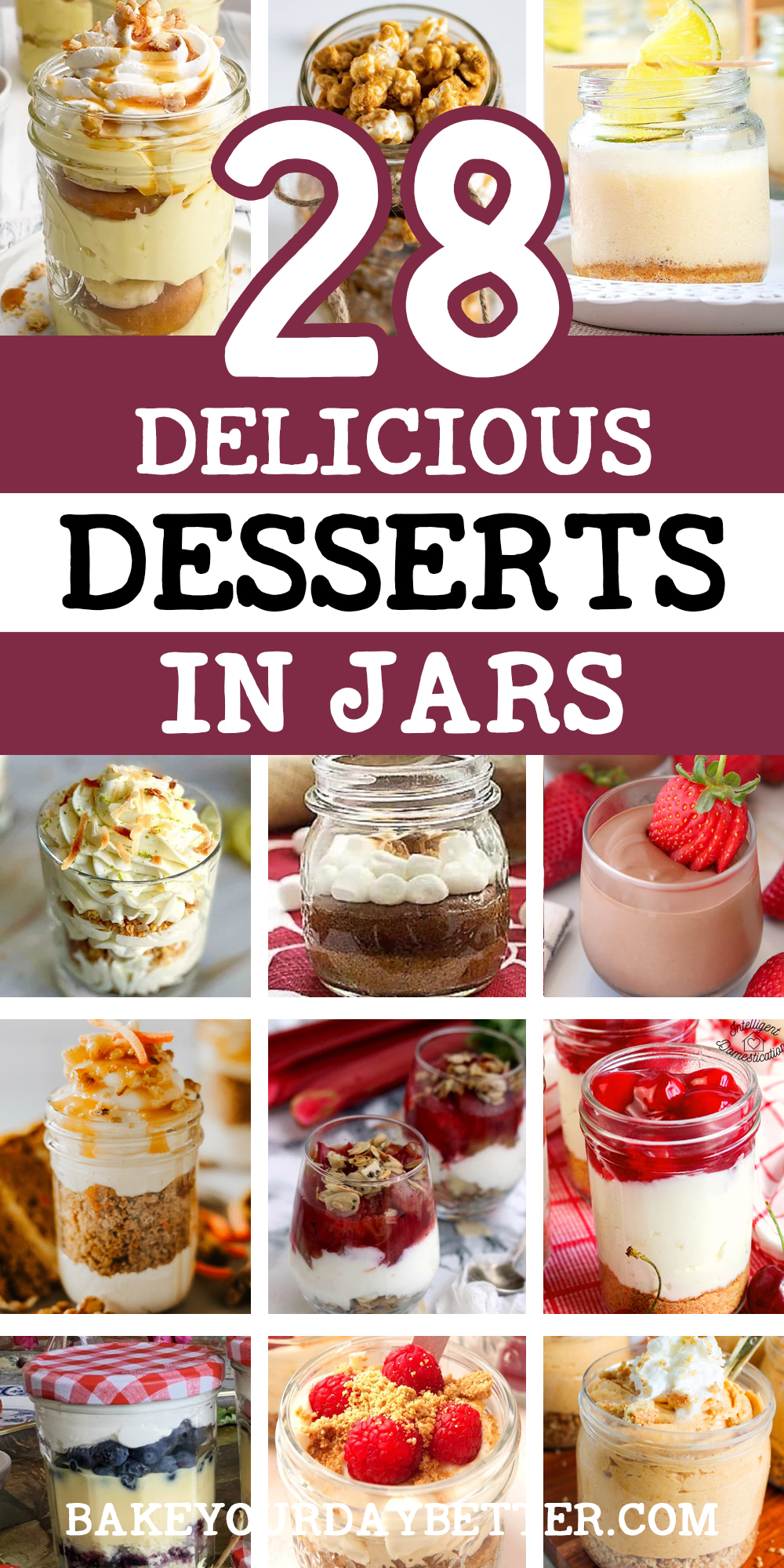 28 delicious desserts in jars