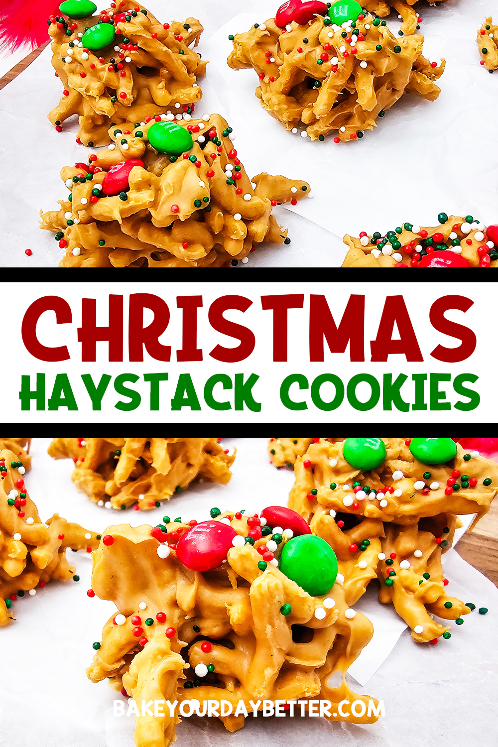 christmas haystack cookies - easy no bake holiday cookie recipe!
