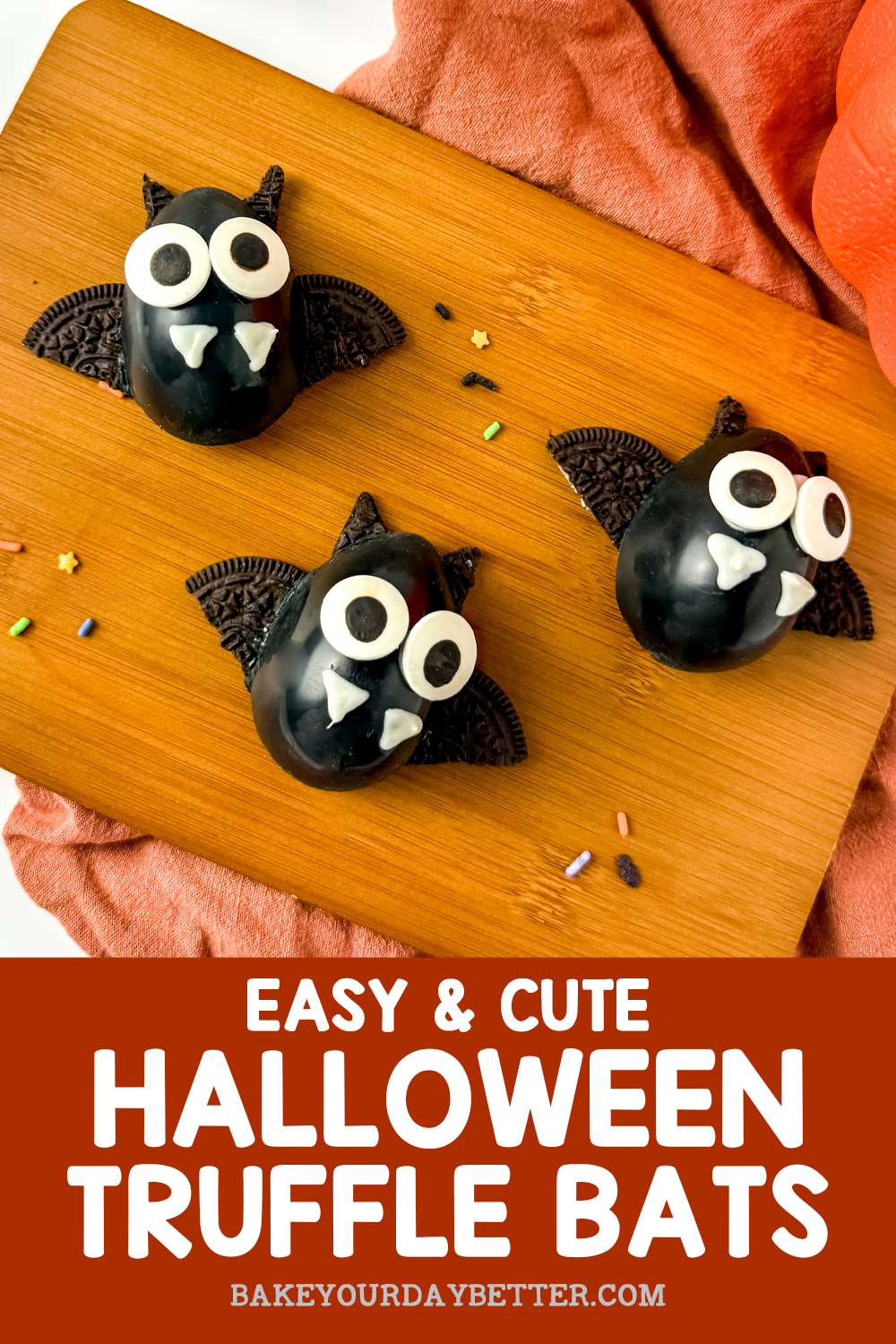 easy and cute halloween truffle bats