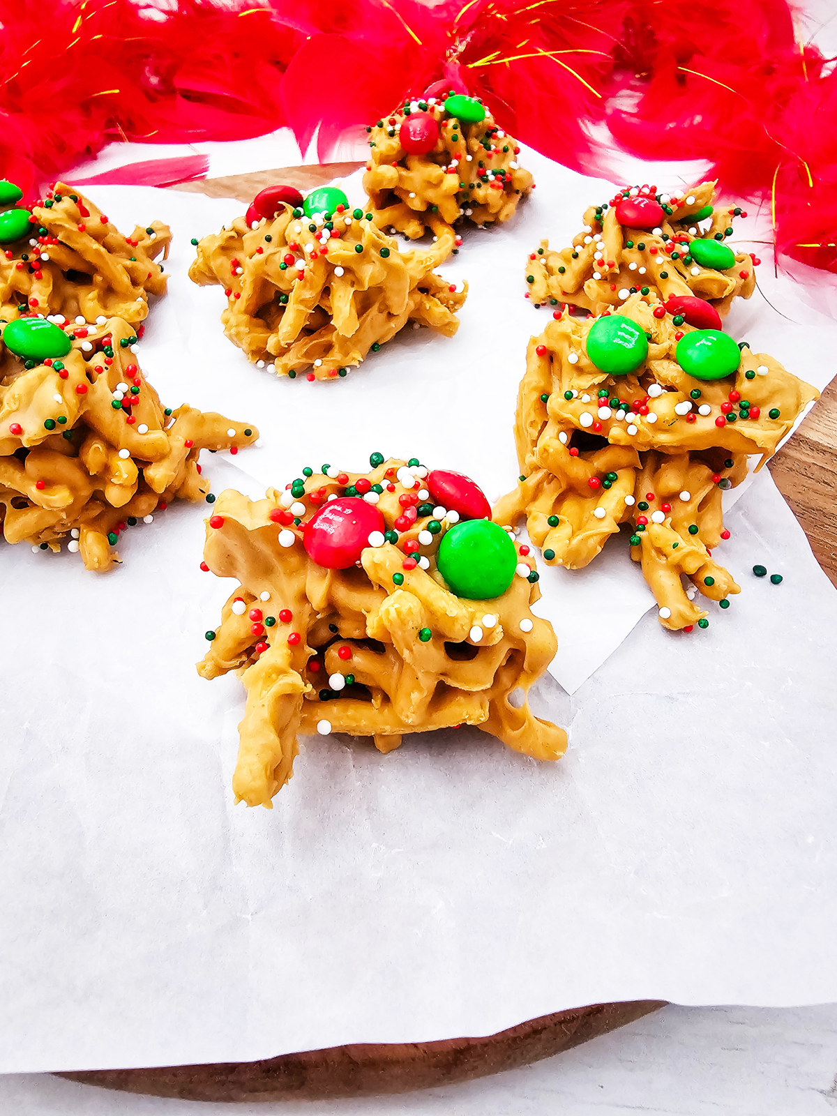 easy no bake christmas haystack cookie treats