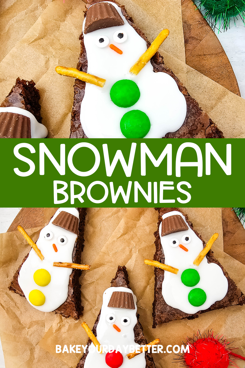 snowman brownies