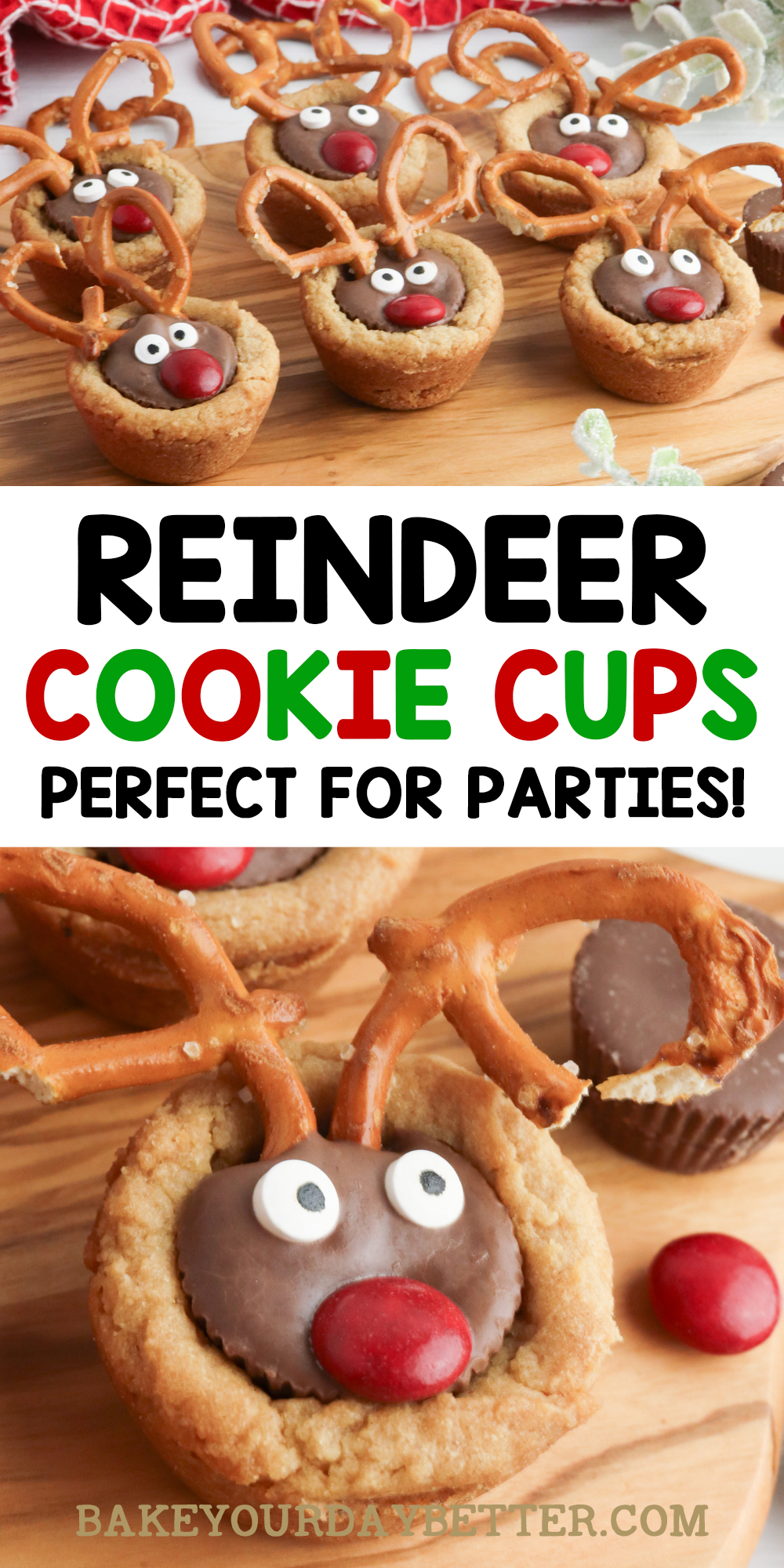 reindeer cookie cups perfect for parties!