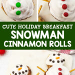 cute holiday breakfast snowman cinnamon rolls