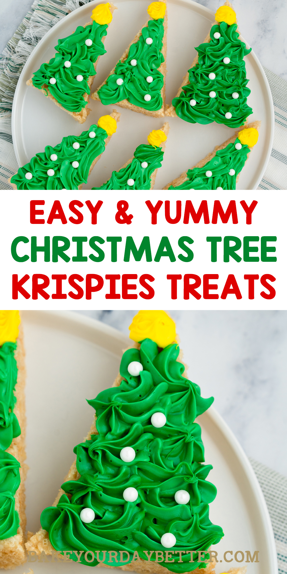 easy and yummy christmas tree rice krispies treats