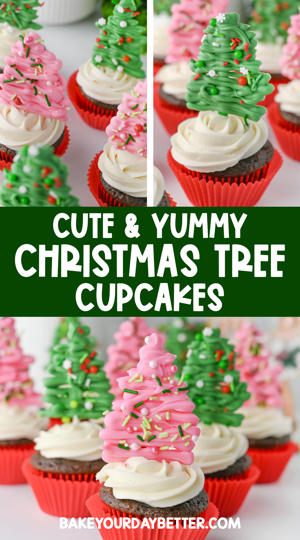 cute and yummy christmas tree cupcakes