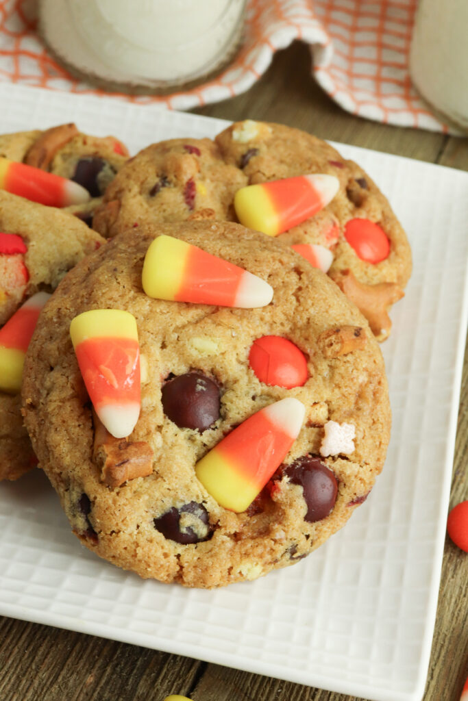 closeup of finished cookies on a plate