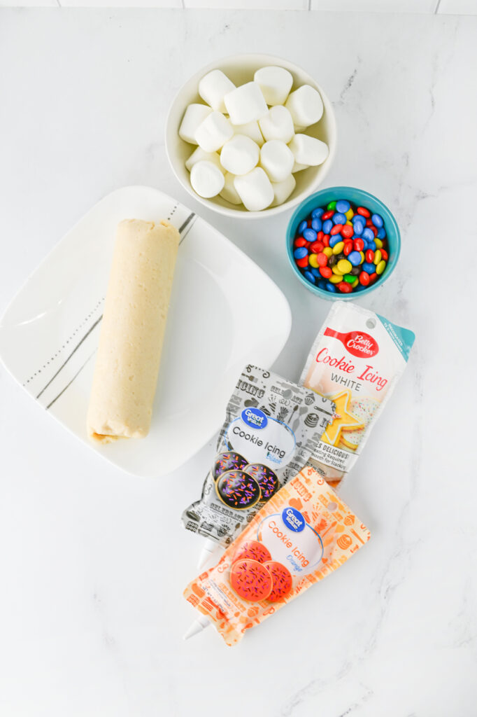 ingredients for melting snowman sugar cookies
