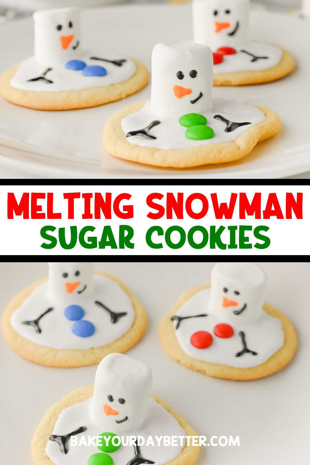 melting snowman sugar cookies