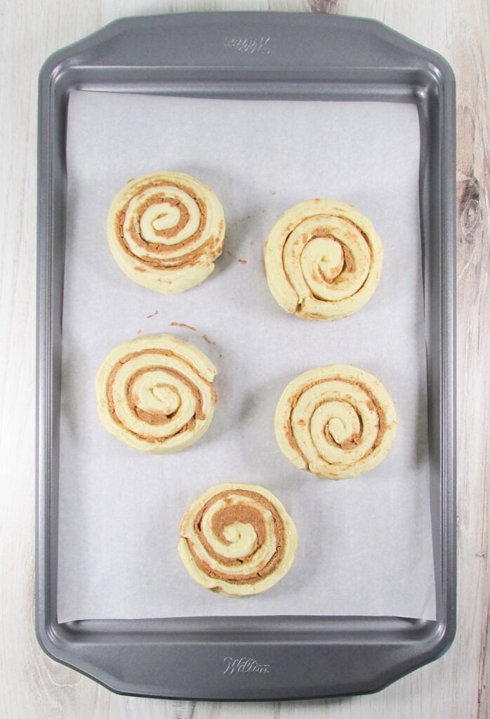 bake cinnamon rolls according to package 