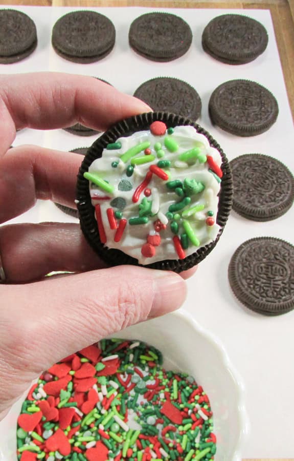 add sprinkles to the top of the candy