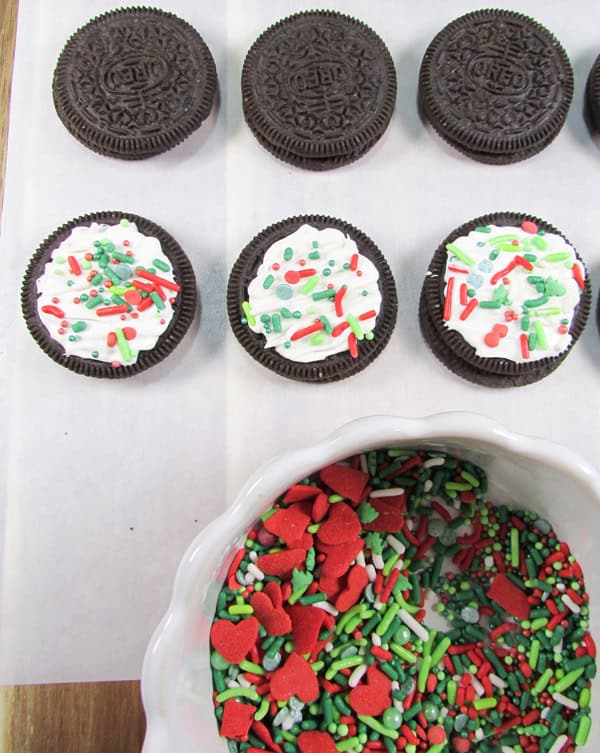 place cookies on parchment until candy hardens