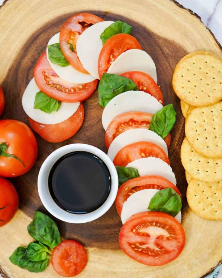 Caprese Candy Cane Charcuterie Board