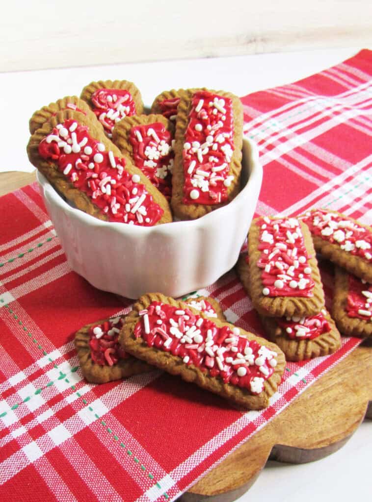 red peppermint biscoff cookie treats
