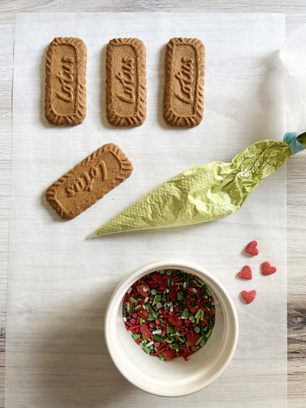 assemble ingredients to decorate cookies