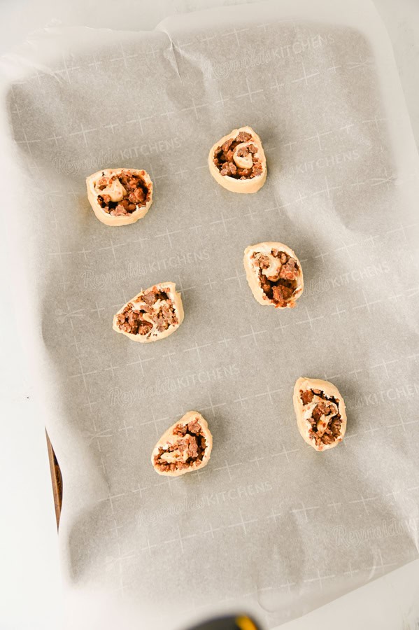 sliced pinwheels on parchment