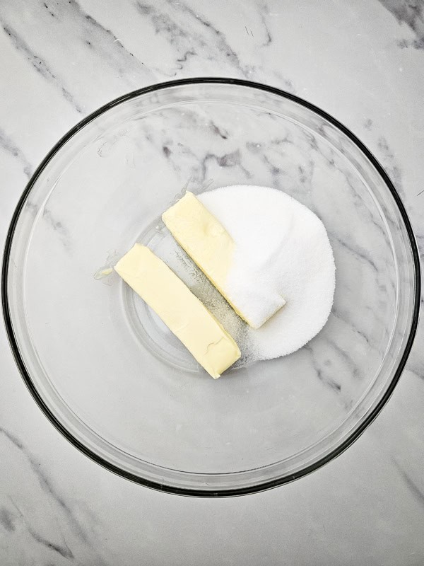 butter and sugar in a bowl