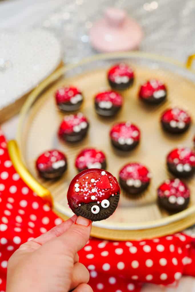 add candy eyes to each cookie