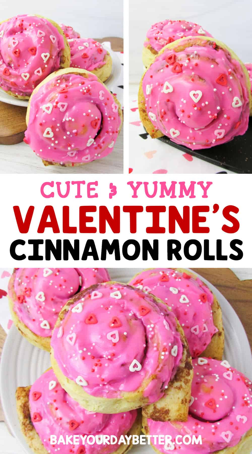 cute and yummy valentine's cinnamon rolls