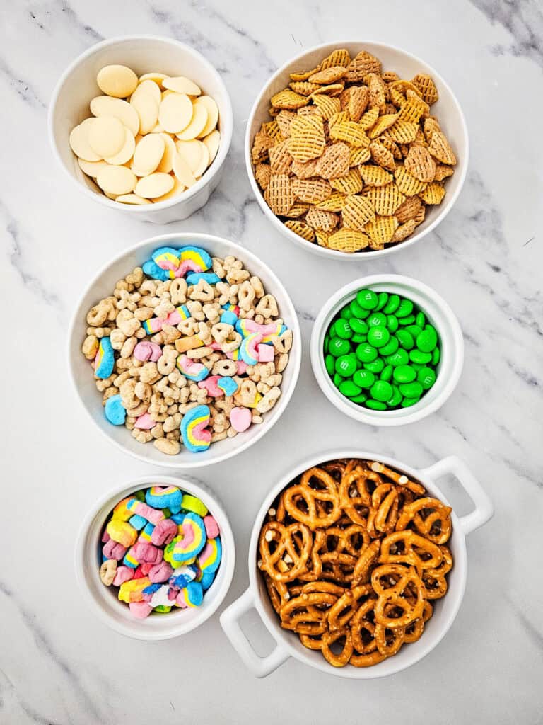 overhead shot of ingredients for leprechaun bait