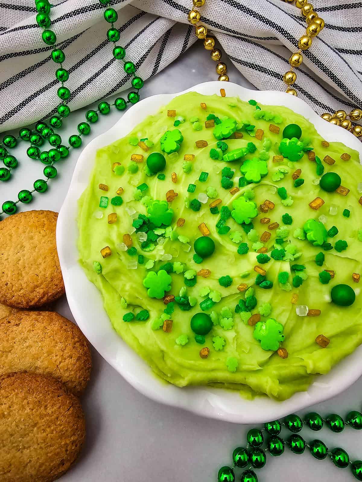 st patricks day dessert dip in a bowl