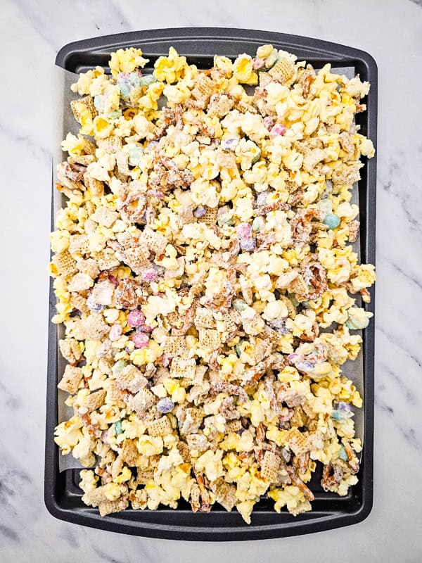 spread mixture on parchment and allow to harden