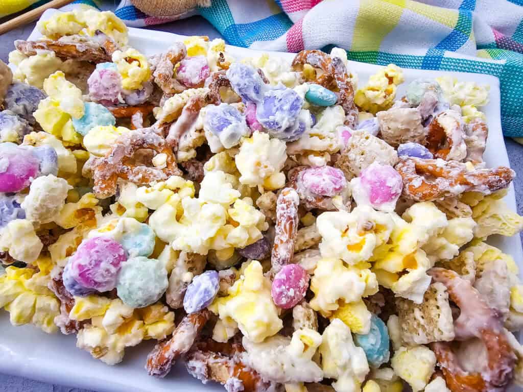 bunny bait mix on a tray